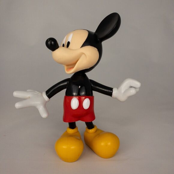 Micky Mouse Figure 7 Inch Adjustable Arms Plastic Posable Moveable - Picture 2 of 8